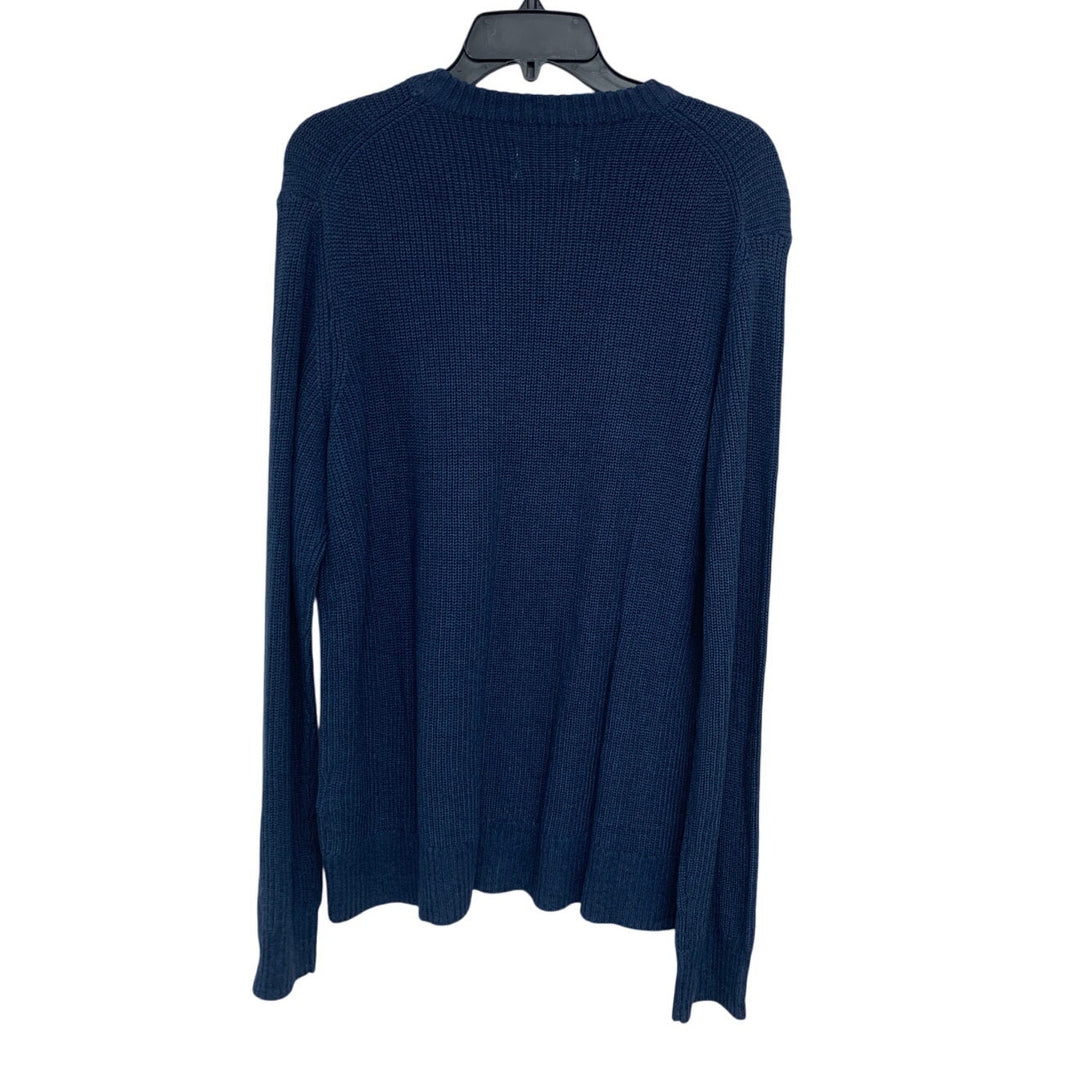 New American Eagle Womens Medium Blue Long Sleeve Crew Neck Knit Sweater