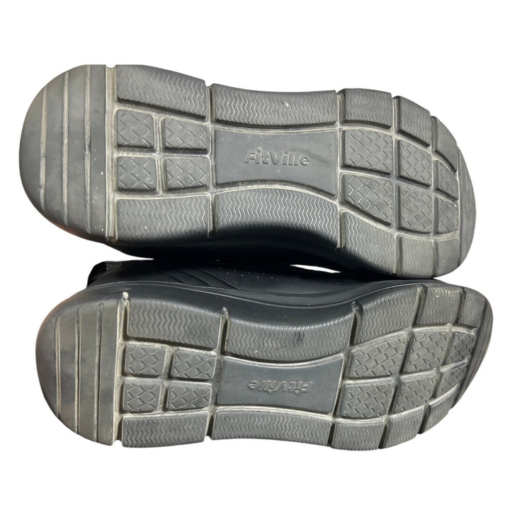 FitVille Mens 13W Wide Black Mesh Slip On Breathable Hands Free Walking Shoes