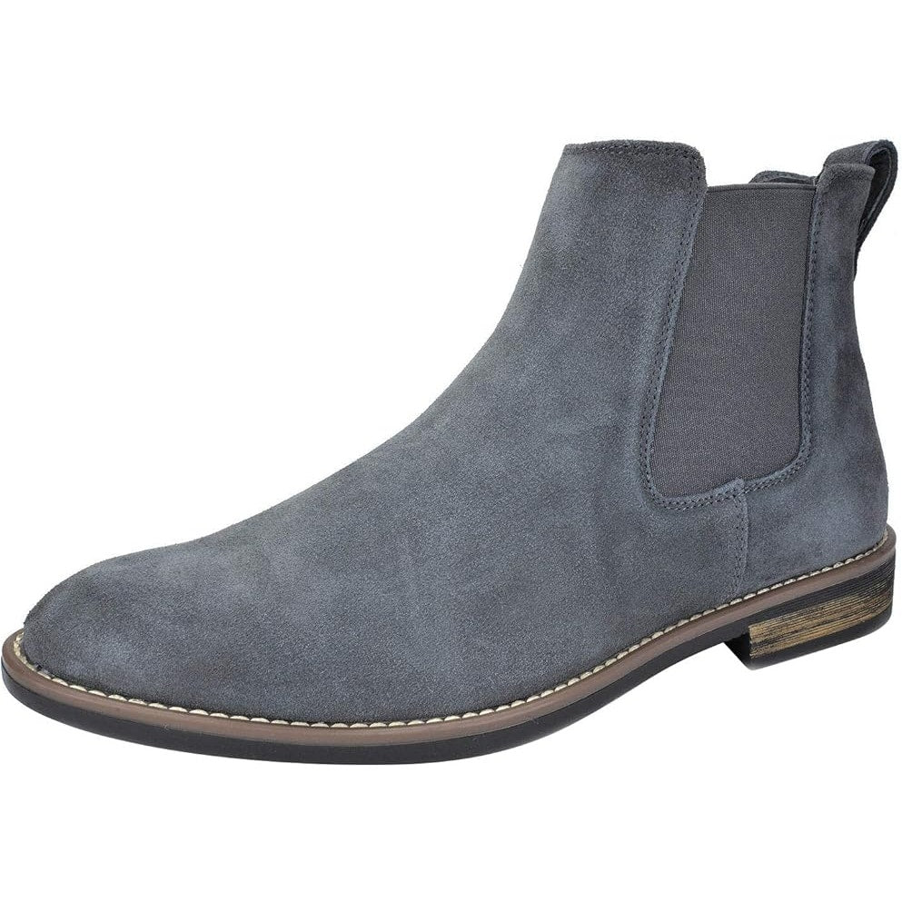 Bruno Marc Mens Size 9 Gray Faux Suede Elastic Slide On Chelsea Ankle Boots