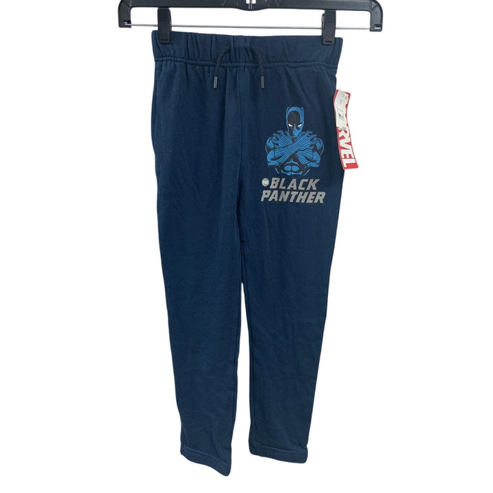 New Marvel Black Panther Boys XS Elastic Waist Navy Blue Lightweight Sweatpants