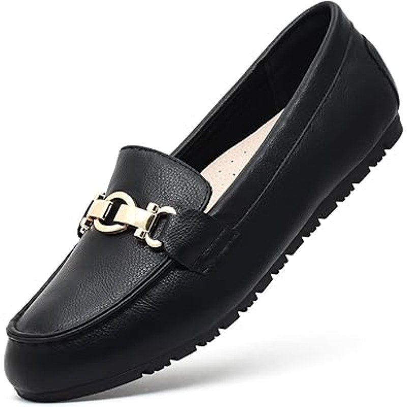 Cvistpieo Womens Size 8 Black Faux Leather Slip On Business Casual Loafers Shoes