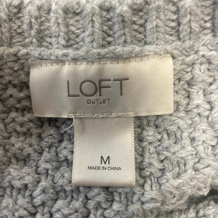 LOFT Womens Medium Long Sleeve Layered Look Shirt Tail Pullover Acrylic Sweater