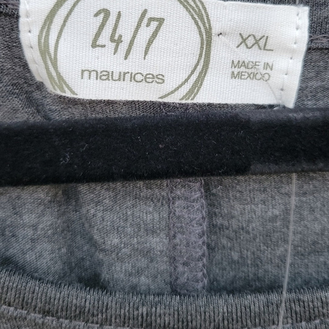 NWT New Maurices Womens XXL Heathered Side Ruched Half Sleeve T Shirt Dress