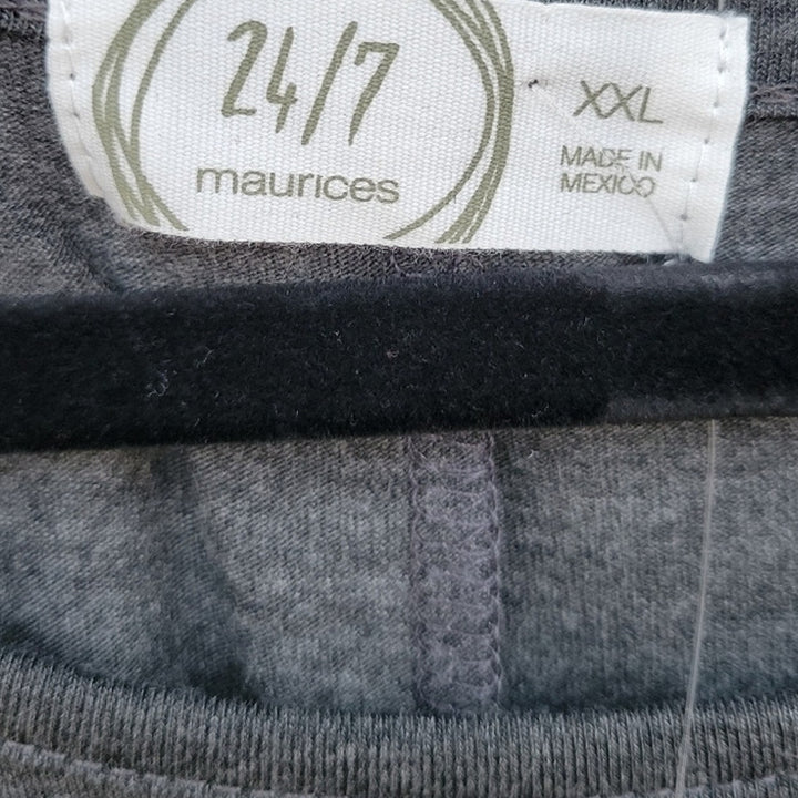 NWT New Maurices Womens XXL Heathered Side Ruched Half Sleeve T Shirt Dress