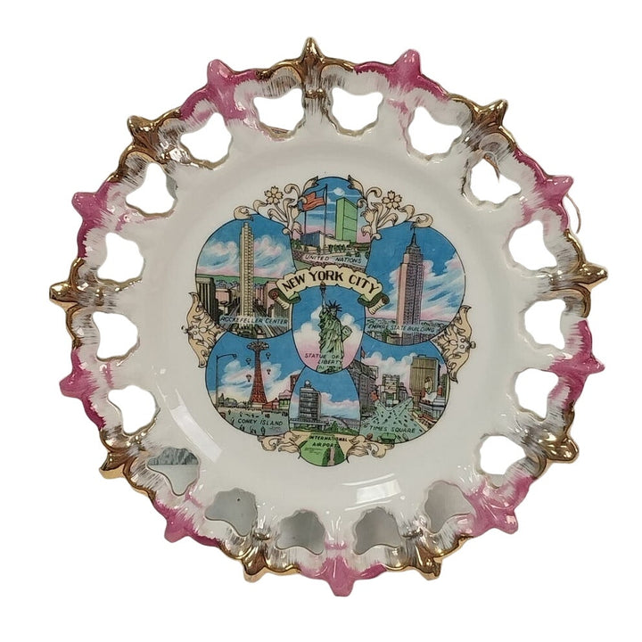 Vintage New York City Coney United Nations Time Square China Collectible Plate