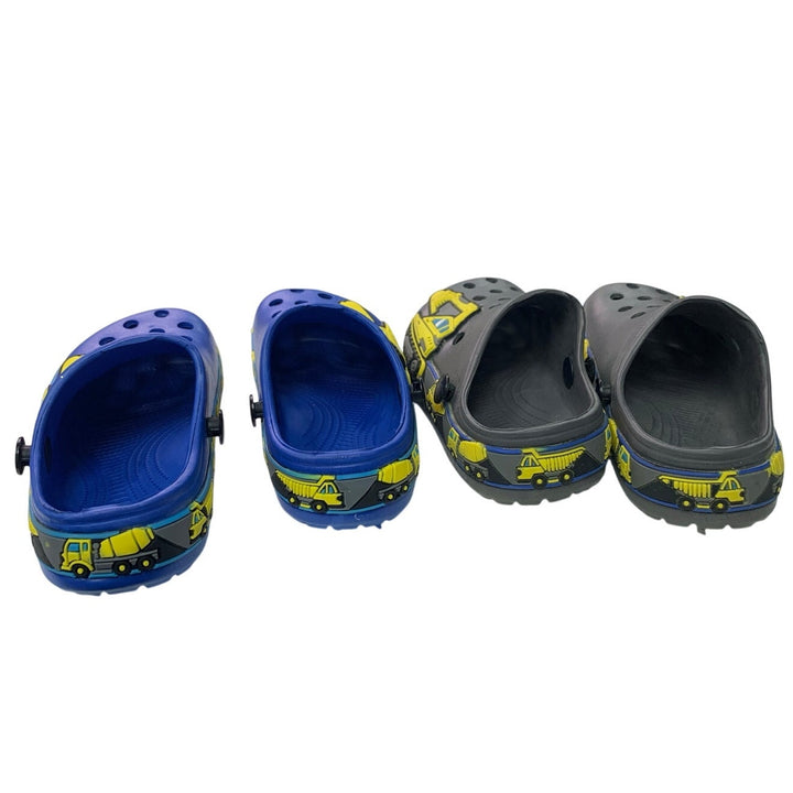 FolHaoth Toddler Boys Size 8/8.5 Clogs Cartoon Excavator Pattern Slip On Shoes