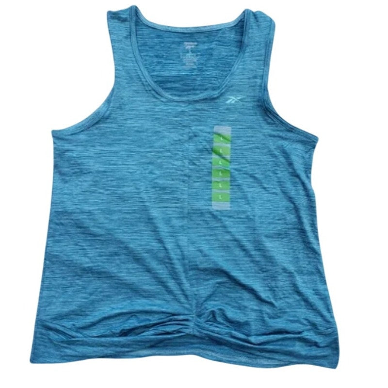 NWT New Reebok Womens Large Teal Heathered Athletic Sleeveless Tank Top