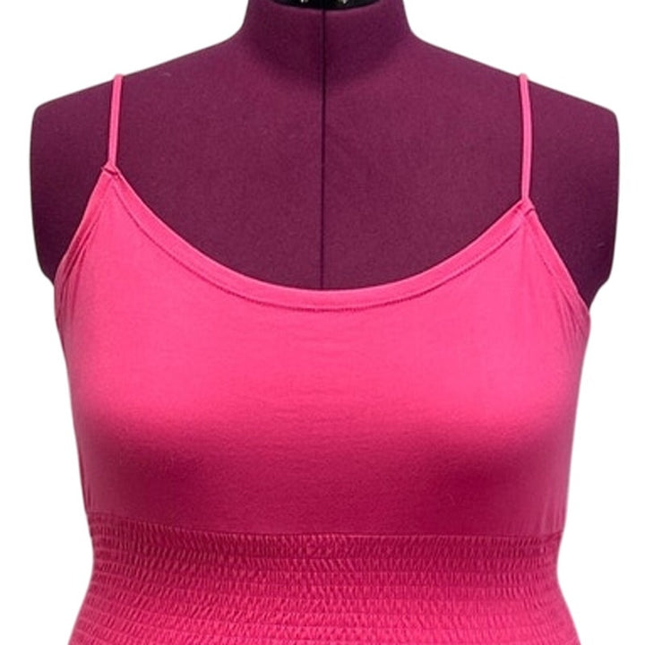 Womens XL Spaghetti Strap Ruched Cropped Stretchy Sleeveless Cami Tank Top