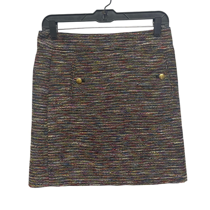 LOFT Womens Size 0 Color Slub Polyester Blend Lined Career Short Pencil Skirt