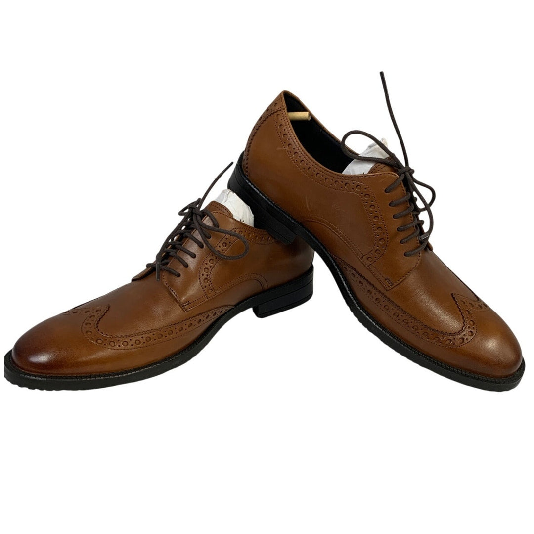 Cole Haan Mens Size 8.5 Brown British Tan Me Wing Oxford Round Toe Lace Up Shoes