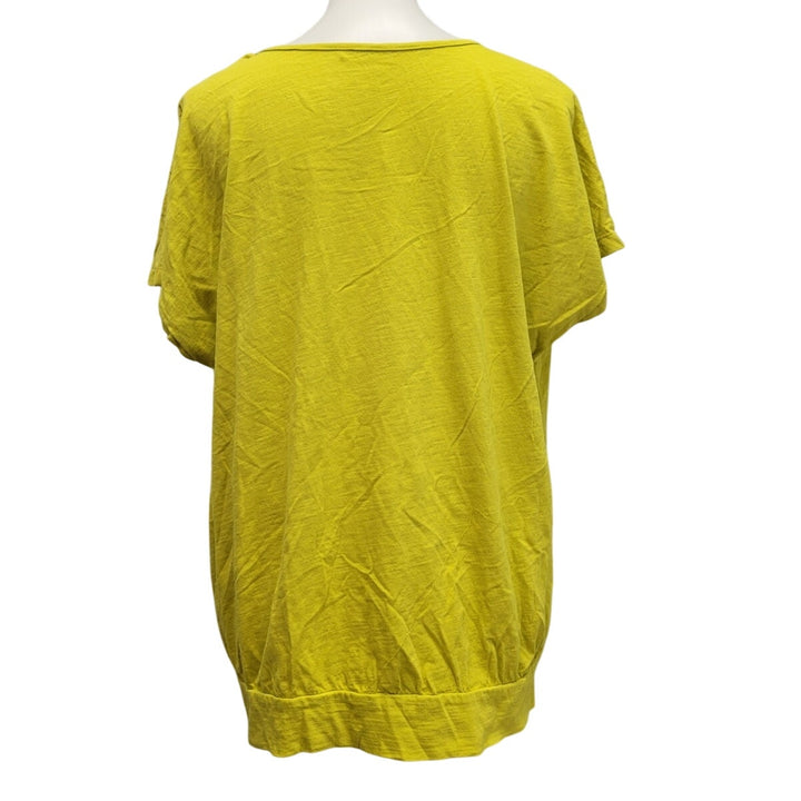 Sonoma Life + Style Womens XL Embroidered Pattern Short Sleee V Neck Tee Shirt