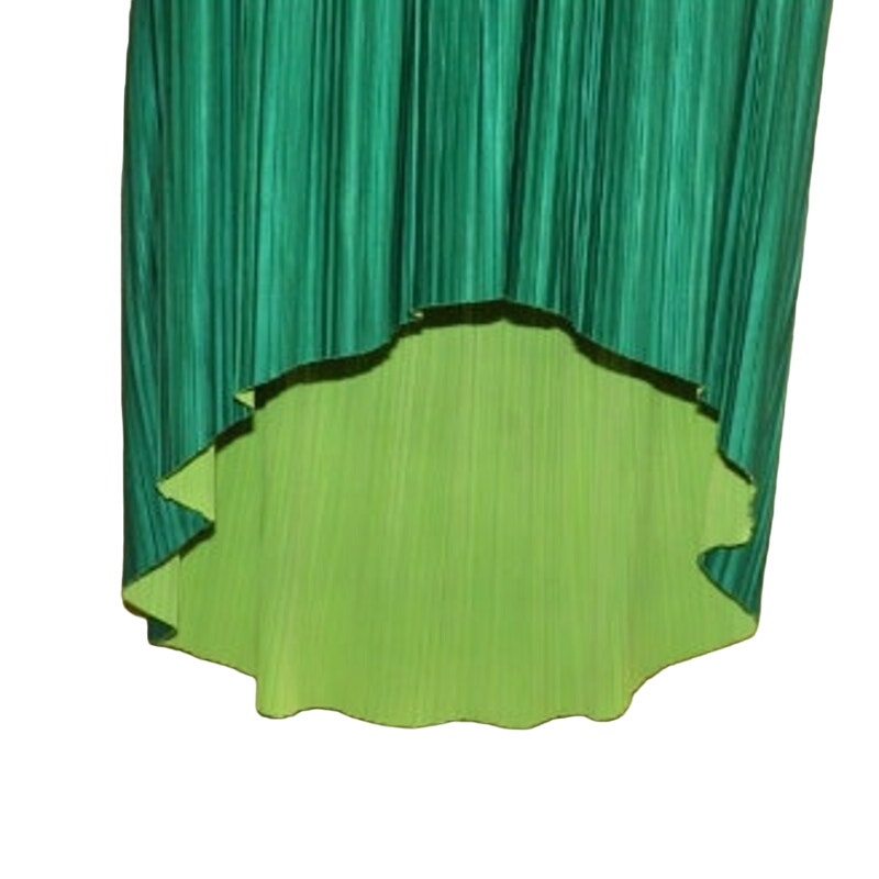 Xhilaration Womens Medium Reversible Green Lime Pleat Hi Lo Elastic Waist Skirt