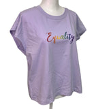 New Handprinted Womens XS Lilac Purple 100% Cotton Rainbow Equality Muscle Tee