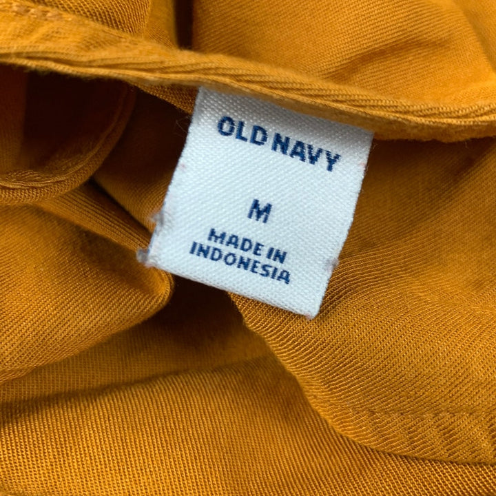 Old Navy Womens Medium Gold Sleeveless V Neck Drawstring Waist Romper Jumpsuit