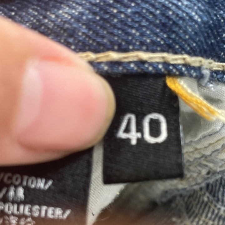 Extreme Couture Mens Size 40 Whiskered PolyCotton Stretch Denim Blue Jeans