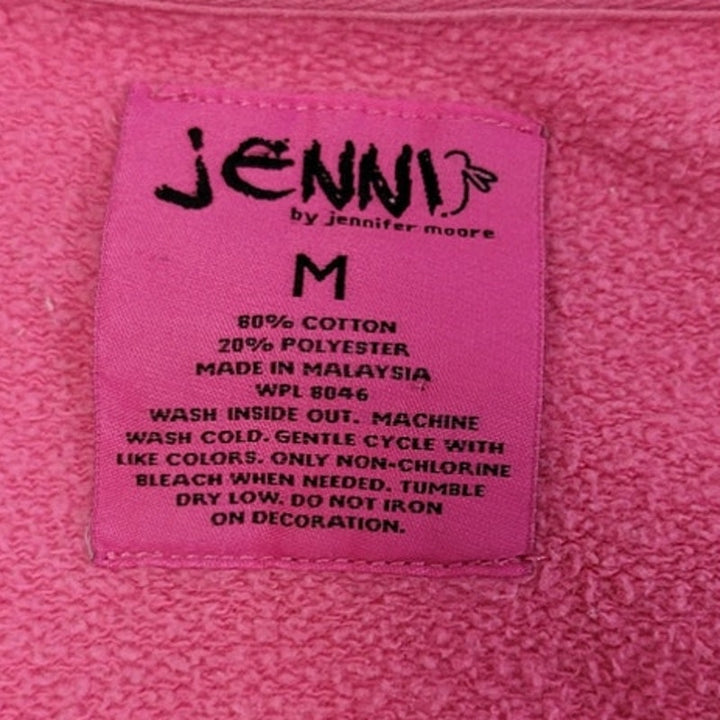 Jenni Juniors Medium PolyCotton Peace Stars Long Sleeve Full Zip Hooded Jacket