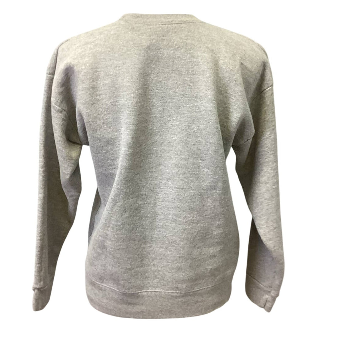 Hand Printed Upcycled Youth XL Upcycled Boston Terrier Dog Crew Neck Sweatshirt