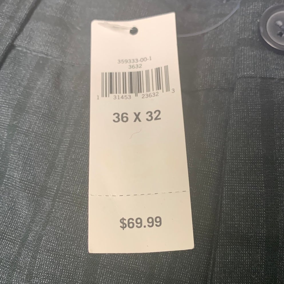 NWT New Banana Republic Mens 36X32 Aiden Fit Gray Plaid Flat Front Trouser Pants