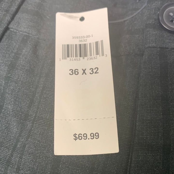NWT New Banana Republic Mens 36X32 Aiden Fit Gray Plaid Flat Front Trouser Pants