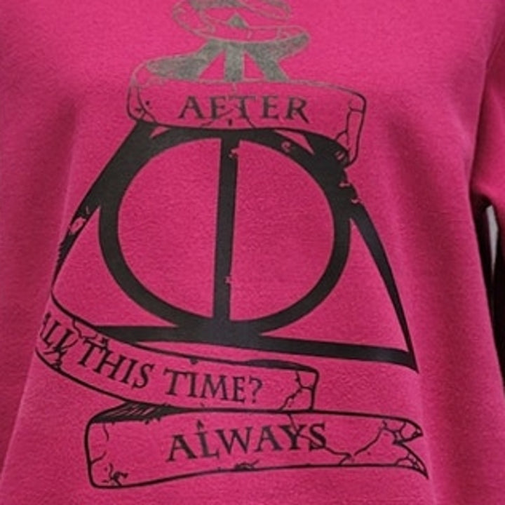 Hand Printed Upcycled Womens Large Harry Potter After All This Time Sweatshirt