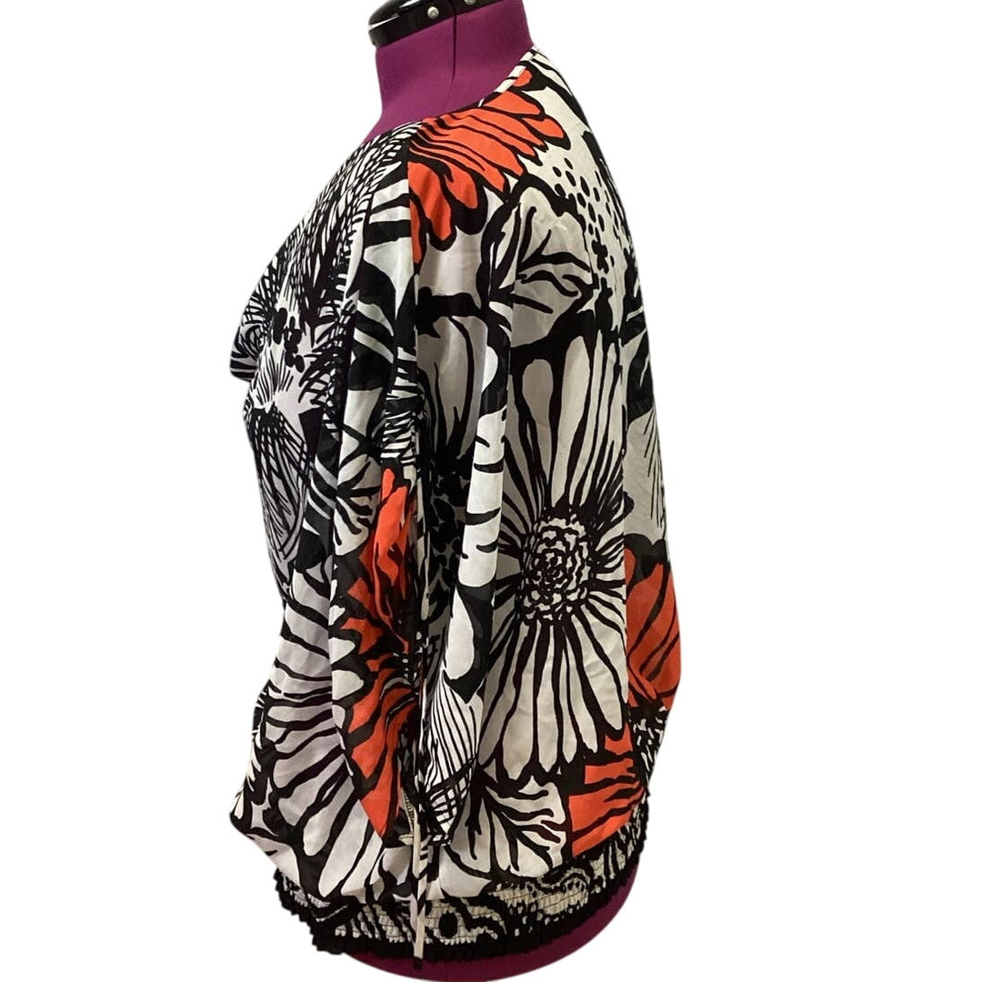 Lane Bryant Plus Size 18/20 Gathered Waist Sheer Floral V Neck Flowy Blouse Top