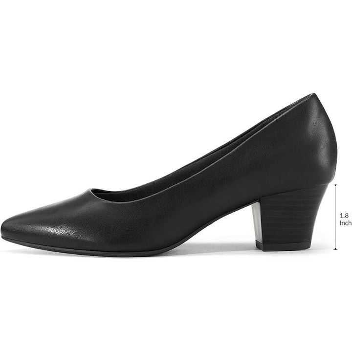 Mysoft Womens Size 10 Black Closed Pointy Toe 2" Heel Slide On Pumps Shoes