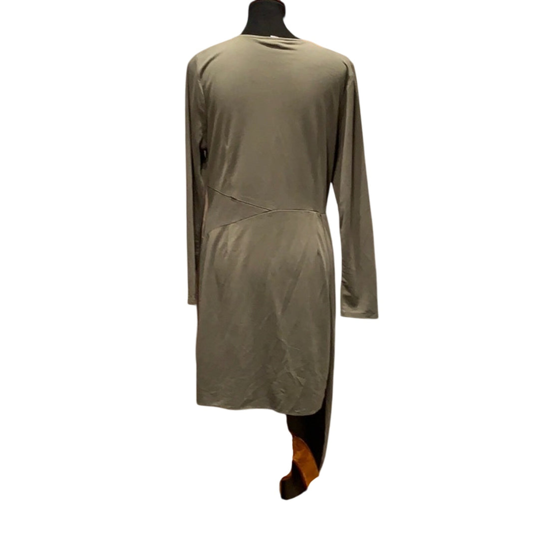 Bar III Large Asymmetric Long Sleeve Polyblend Machine Washable T Shirt Dress