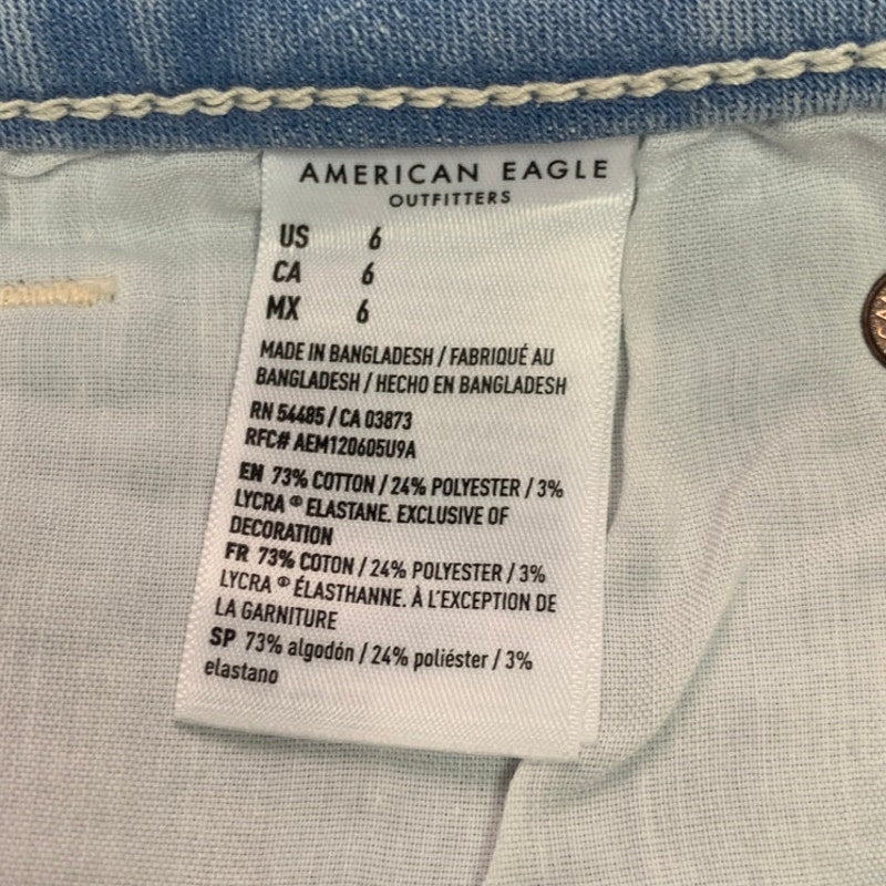 New American Eagle Womens Size 4 Curvy High Rise Mini Denim Blue Jean Skirt