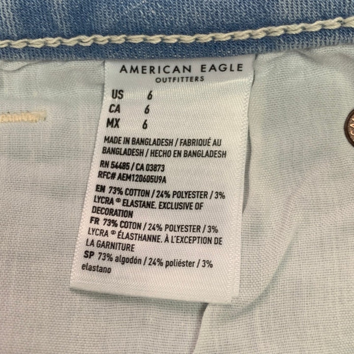 New American Eagle Womens Size 4 Curvy High Rise Mini Denim Blue Jean Skirt