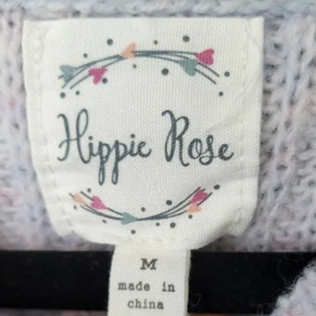 New Hippie Rose Juniors Large Marled Mock-Neck PolyBlend Pastel Colors Sweater