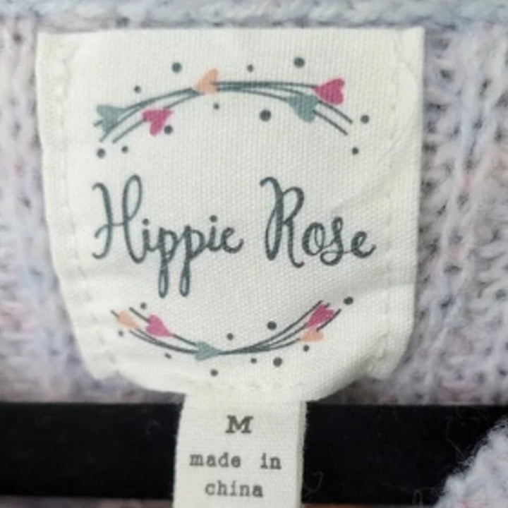 New Hippie Rose Juniors Large Marled Mock-Neck PolyBlend Pastel Colors Sweater