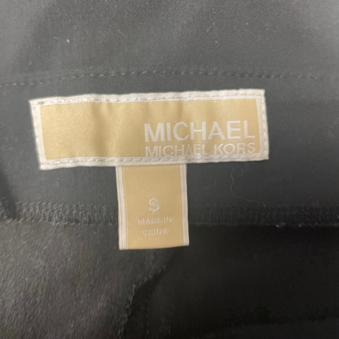 MICHAEL Michael Kors Womens Small Elastic Waist Pull On Basic Black Leggings