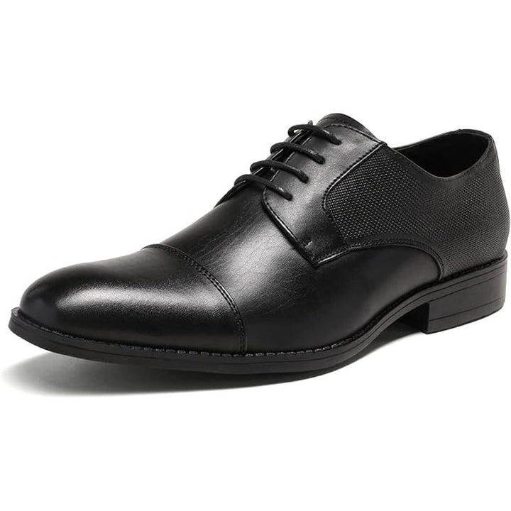 New Bruno Marc Mens Size 9 Black Lace Up Faux Leather Oxford Dress Shoes