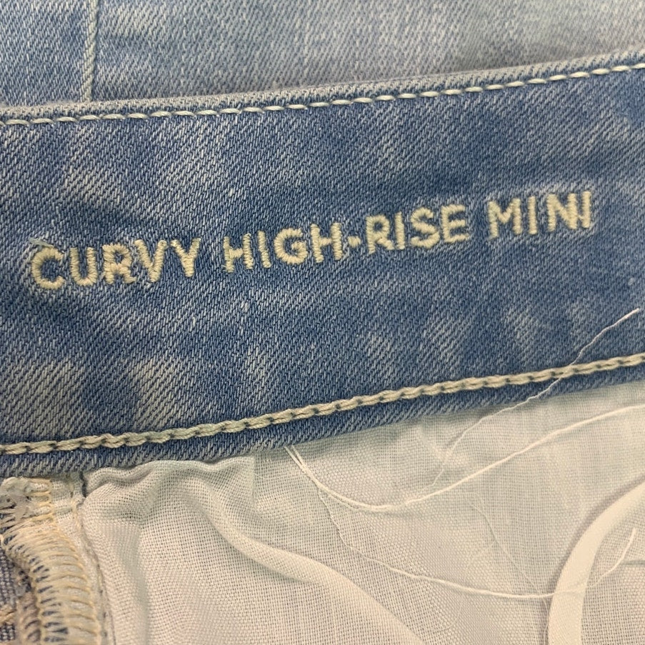 New American Eagle Womens Size 4 Curvy High Rise Mini Denim Blue Jean Skirt