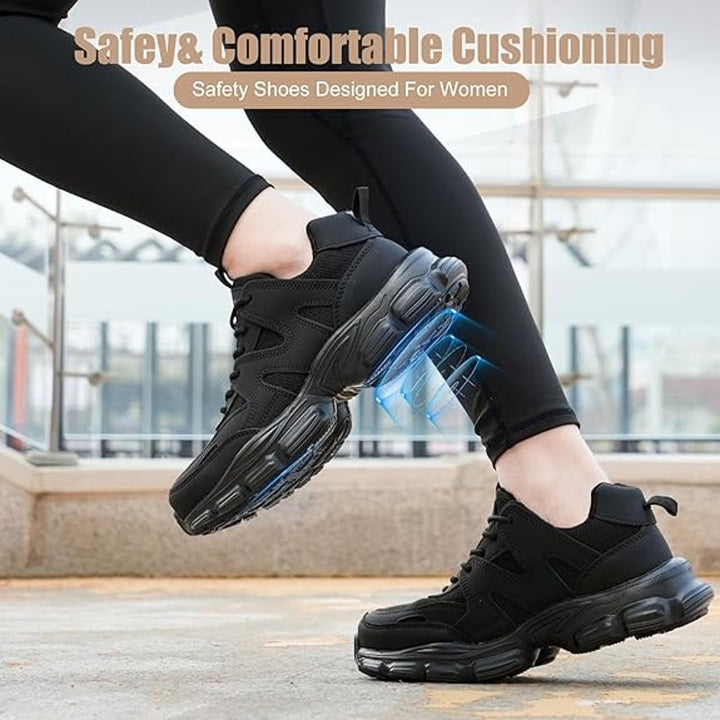 Mens Size 7 Black Sneakers Lace Up Slip On Closed Round Toe Tennis Shoes