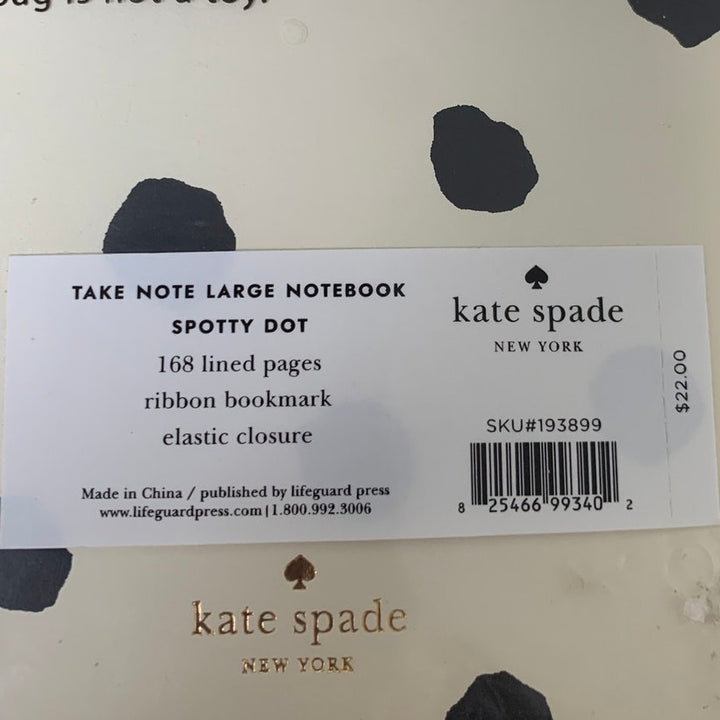 New Kate Spade New York Take Note Large Notebook Spotty Dot Bound Lined Journal