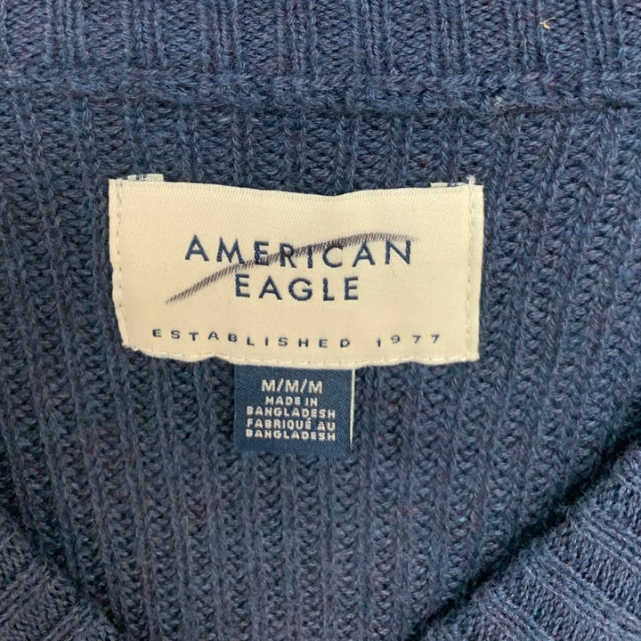 New American Eagle Womens Medium Blue Long Sleeve Crew Neck Knit Sweater