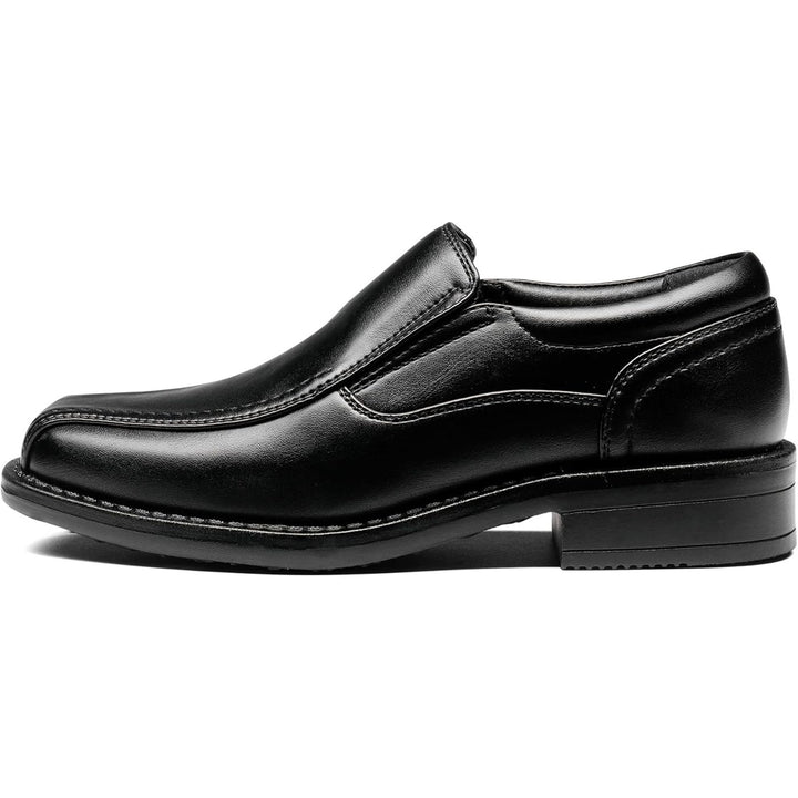 Bruno Marc Toddler Boys Size 10 Black Faux Leather Slide On Dress Loafer Shoes