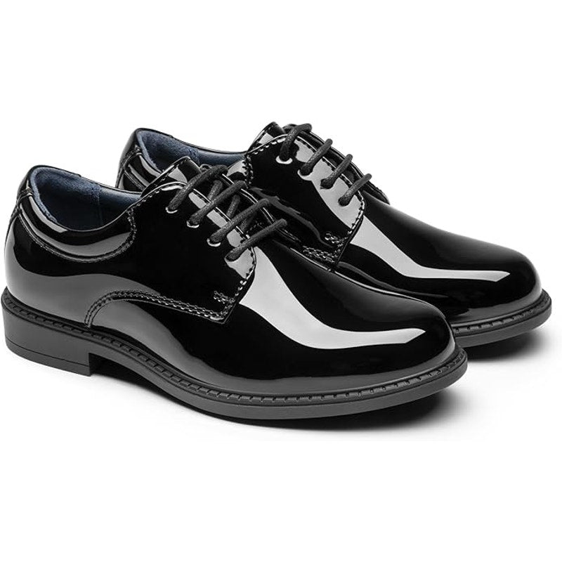 Bruno Marc Big Boys Size 6 Shiny Black Classic Lace Up Oxfords Dress Shoes