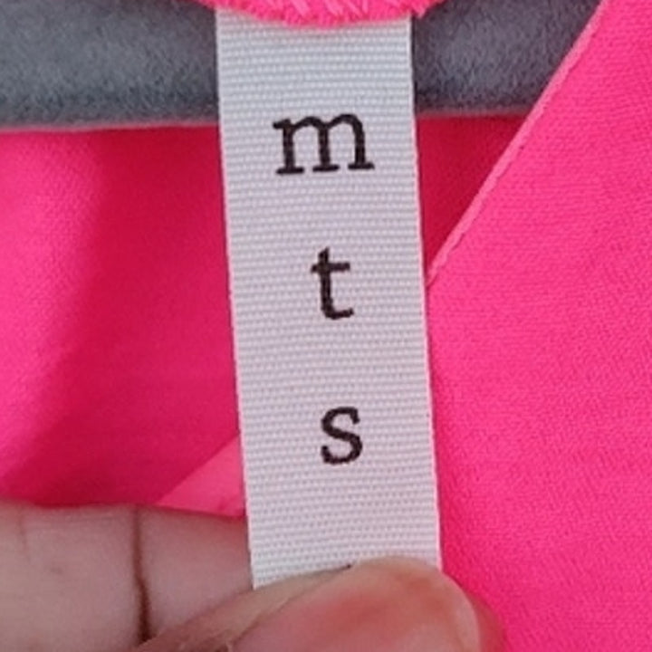 New Mitto Shop Womens Small Neon Pink V-Neck Halter Tie Back Sleeveless Tank Top