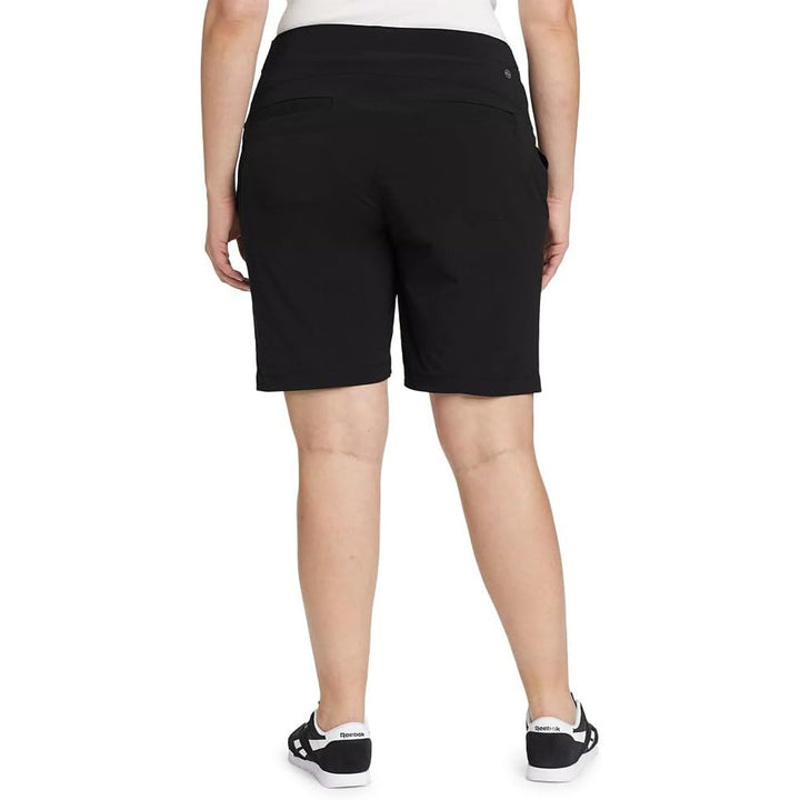 New Eddie Bauer Womens Size 16 Black High Rise Fitted Horizon Bermuda Shorts