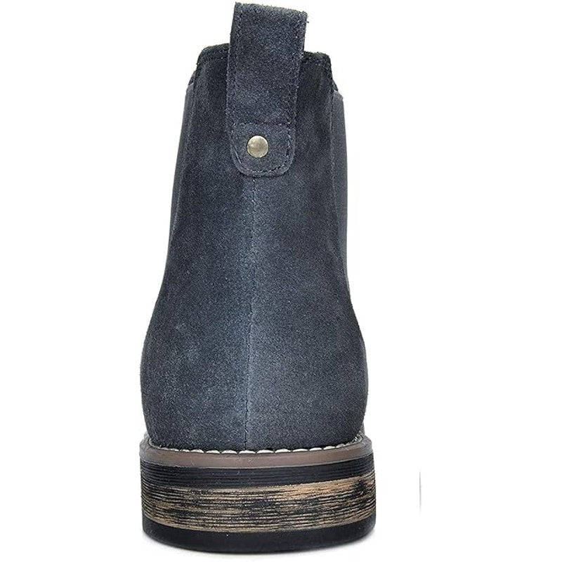 Bruno Marc Mens Size 9 Gray Faux Suede Elastic Slide On Chelsea Ankle Boots