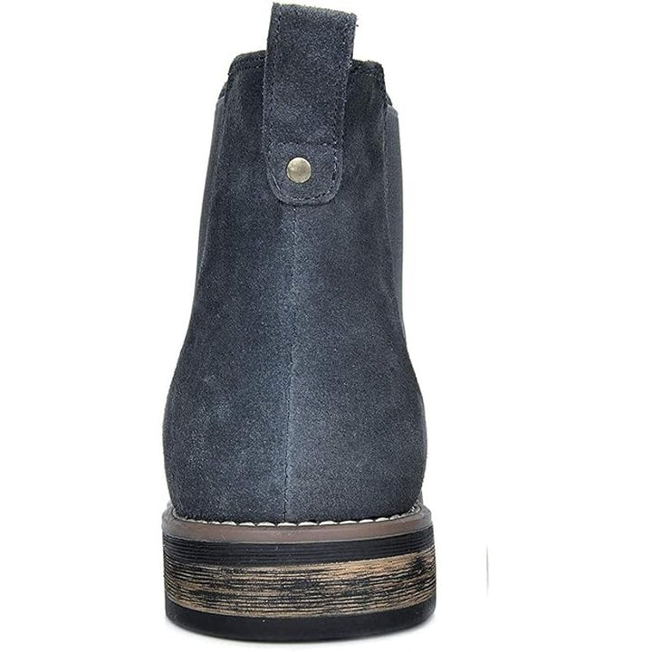 Bruno Marc Mens Size 9 Gray Faux Suede Elastic Slide On Chelsea Ankle Boots