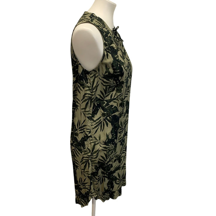 Old Navy Womens Small Lightweight Forest Leaf Camo Fern Sleeveless Sheath Dress