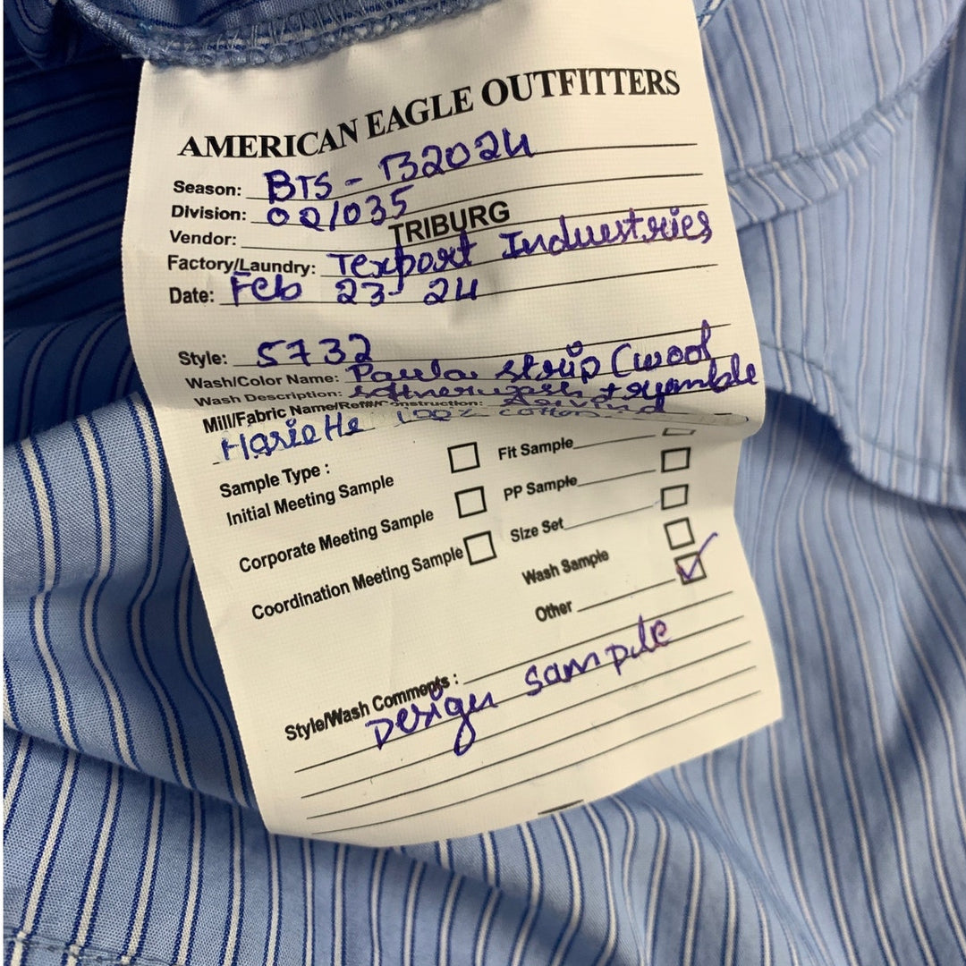 New American Eagle Womens Medium Striped Long Sleeve Button Up Collared Shirt
