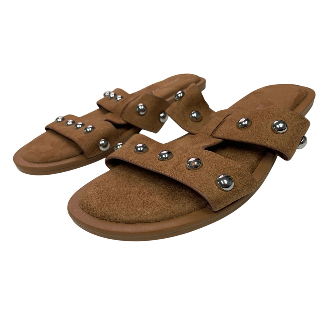 New American Eagle Womens US Size 6 Faux Suede Studded Flat Sandals