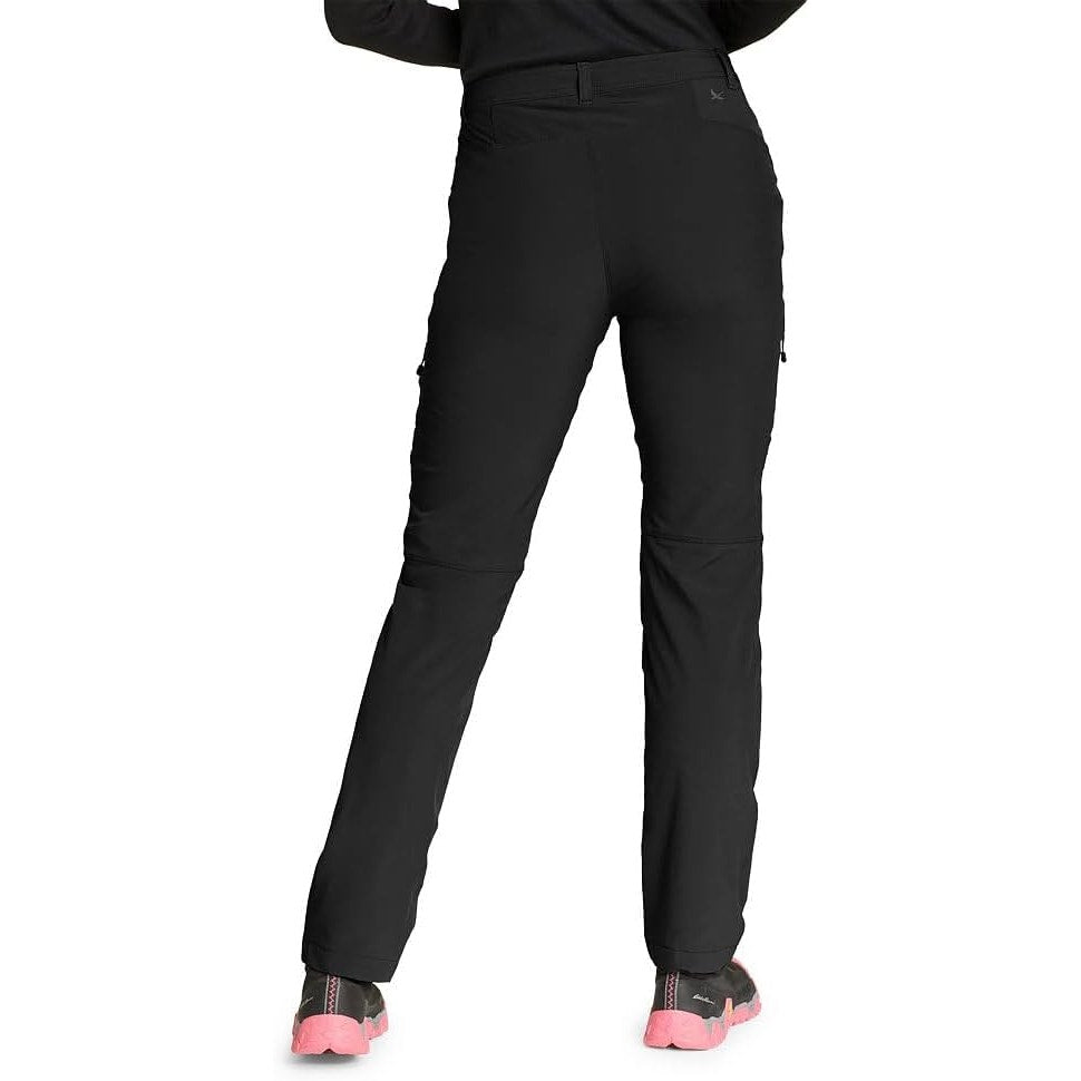 New Eddie Bauer Womens Black Flexion 2.0 Polar Fleece-Lined Straight Leg Pants