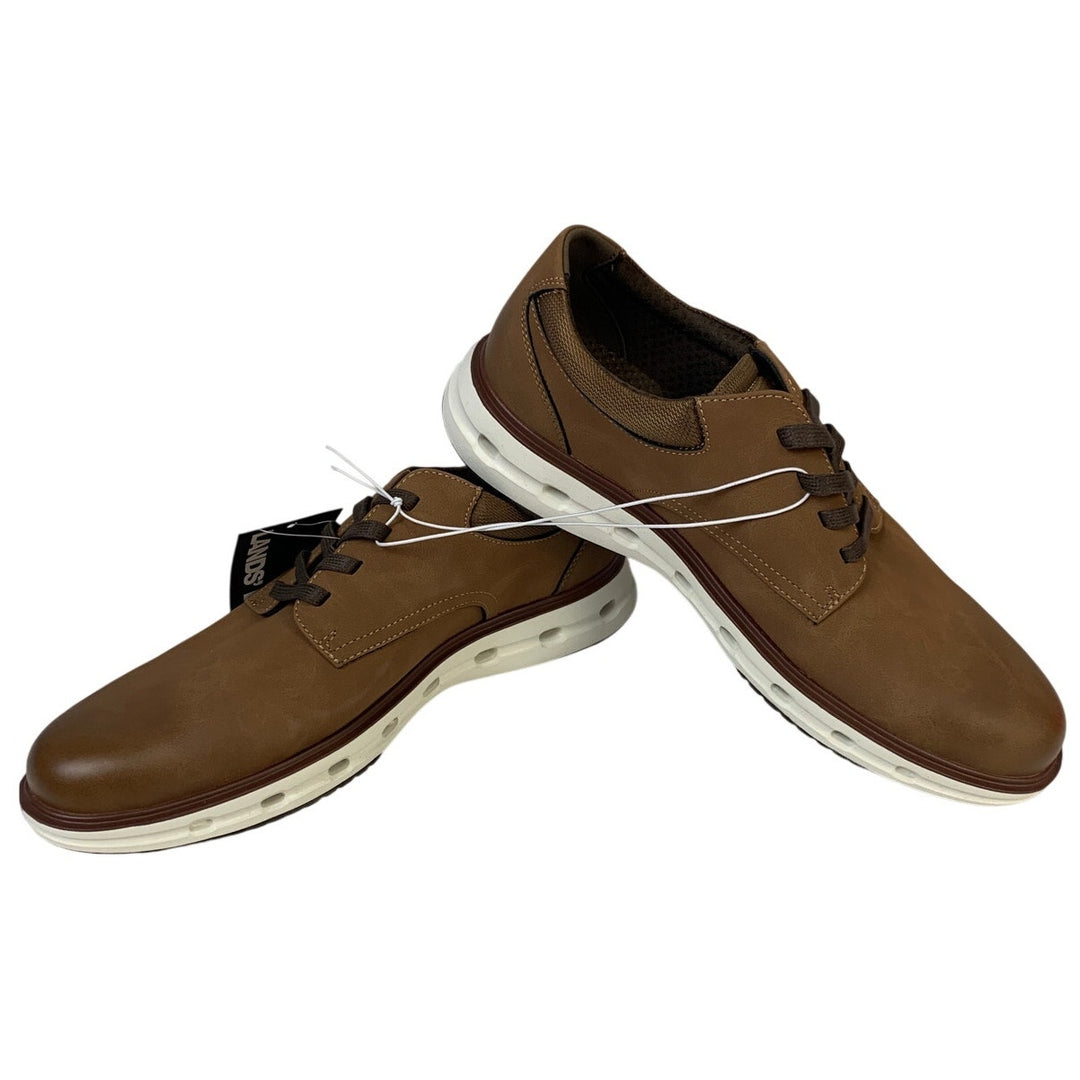 New Lands End Mens Size 10 Dark Tan Sport Oxford Lace Up Sneakers Shoes