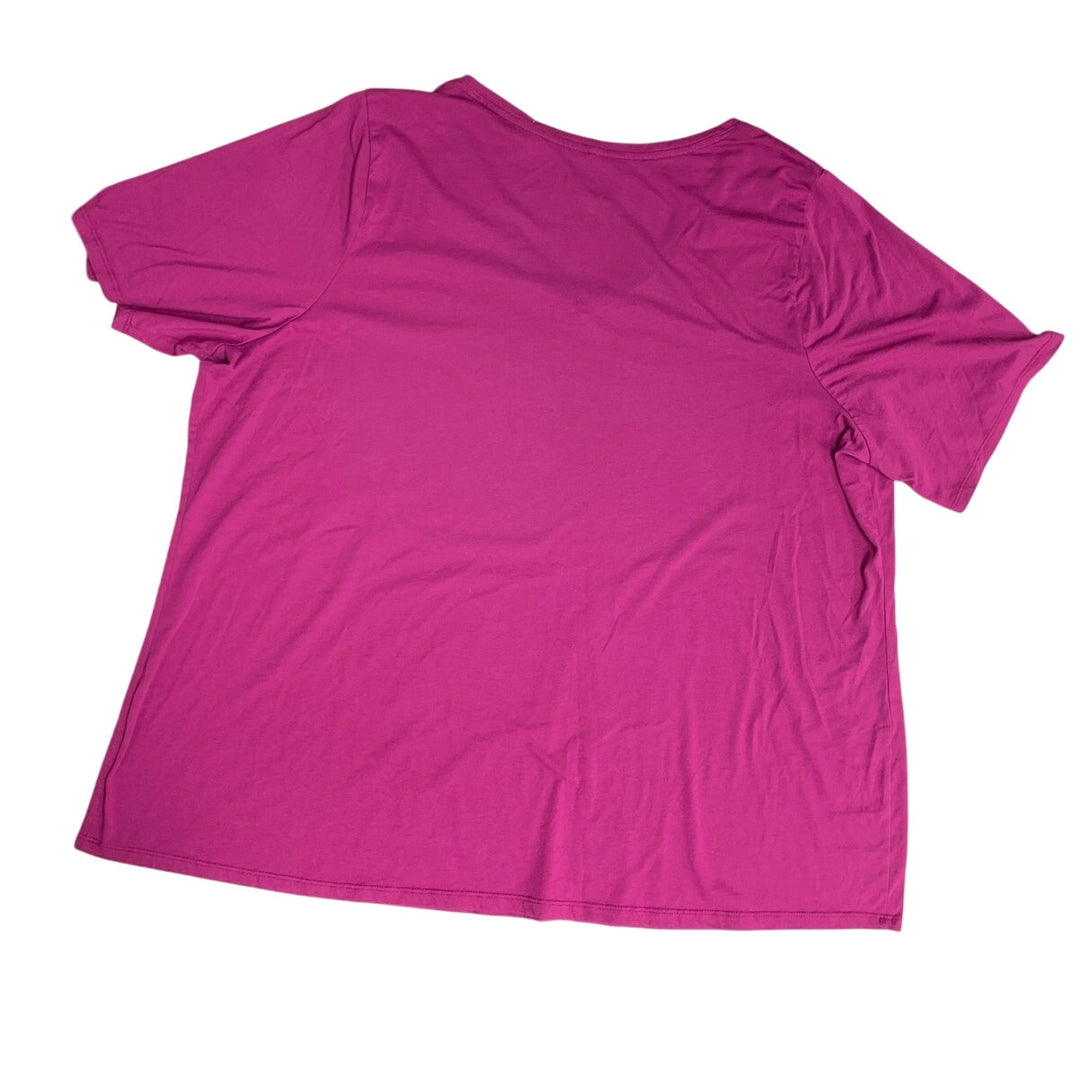Upcycled Hand Printed Womens Plus 26/28 Pool is My Happy Place Short Sleeve Tee