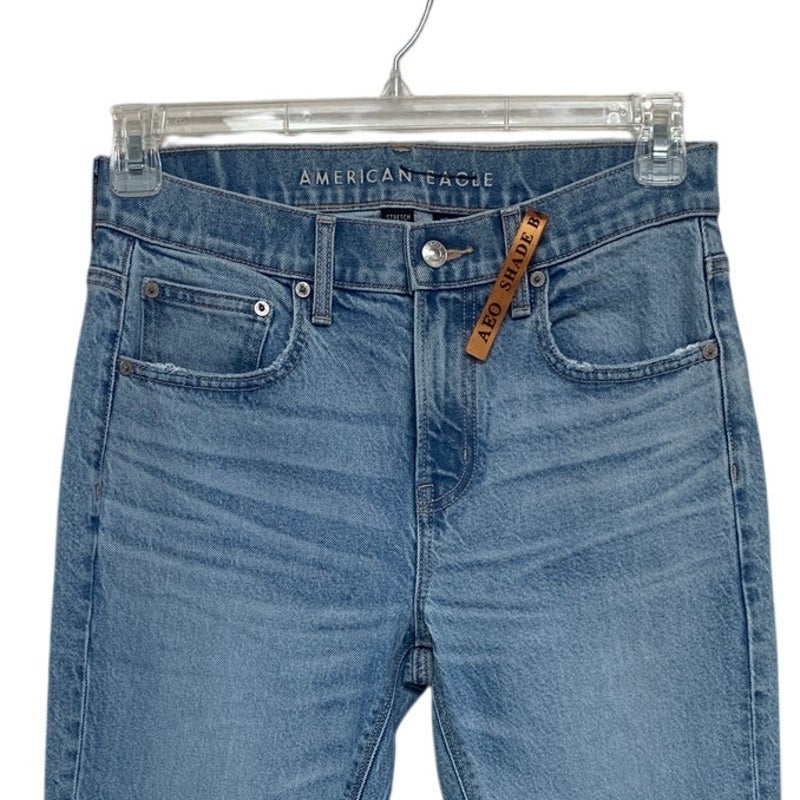 New American Eagle Womens Size 4 Regular Stretch 90s Skinny Denim Blue Jeans